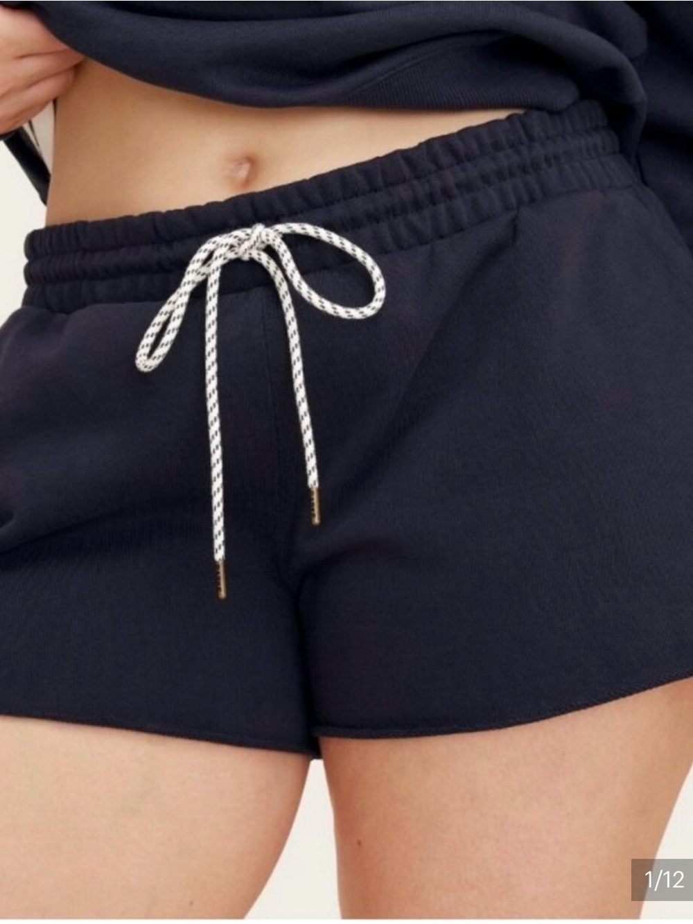 Parke x Target Women’s Mid Rise Pull On Sweatshorts Navy Blue Size Medium